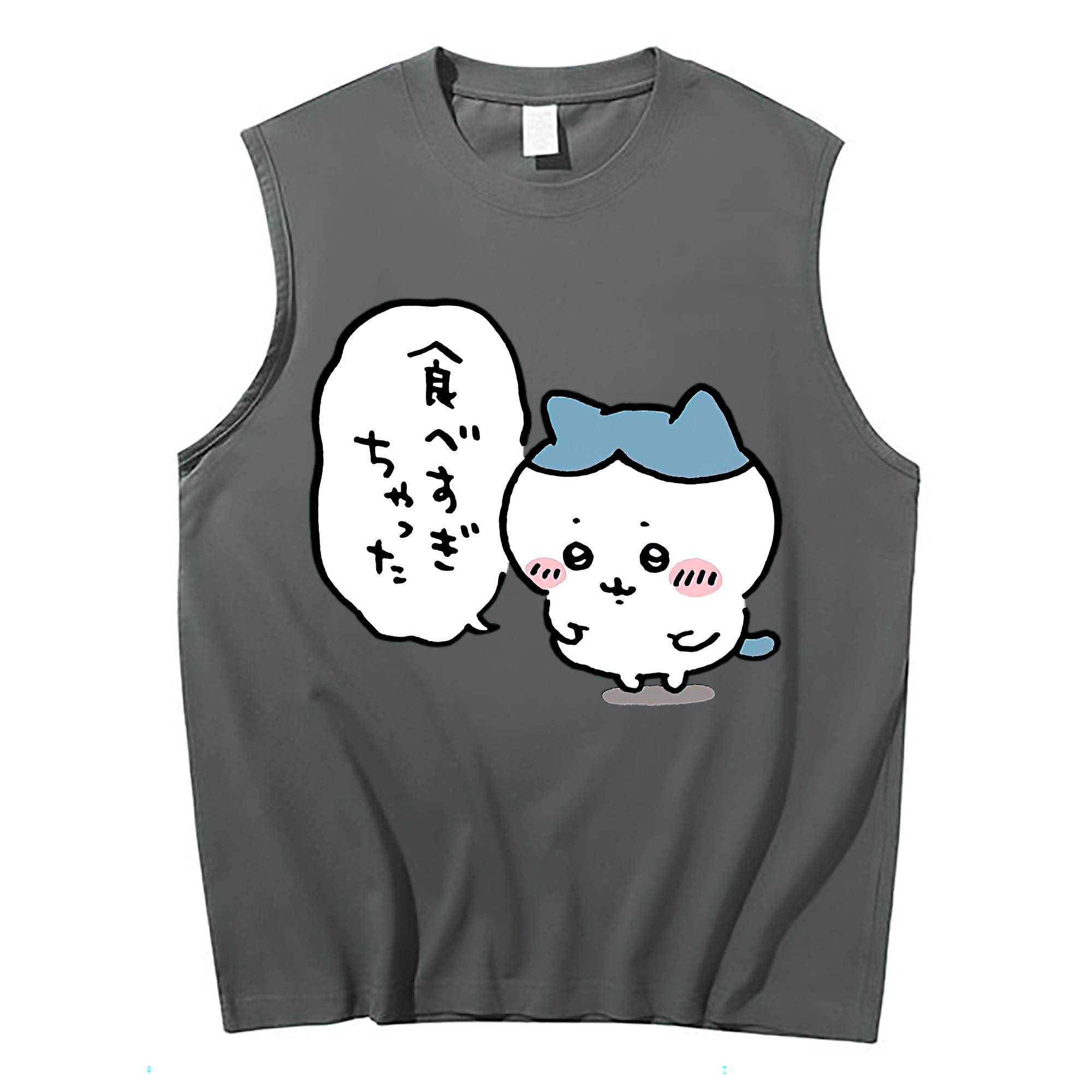 （画像用） ちいかわ ハチワレ Chii-kawa hachiware コットン100％タンクトップ（フロントプリント）